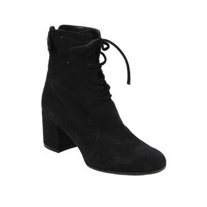 Gianvito Rossi Womens Suede Lace-Up Heeled Boots Black Size 5